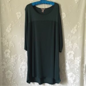 H&M Elegant Forest Green Quarter Sleeve Preppy Dress
